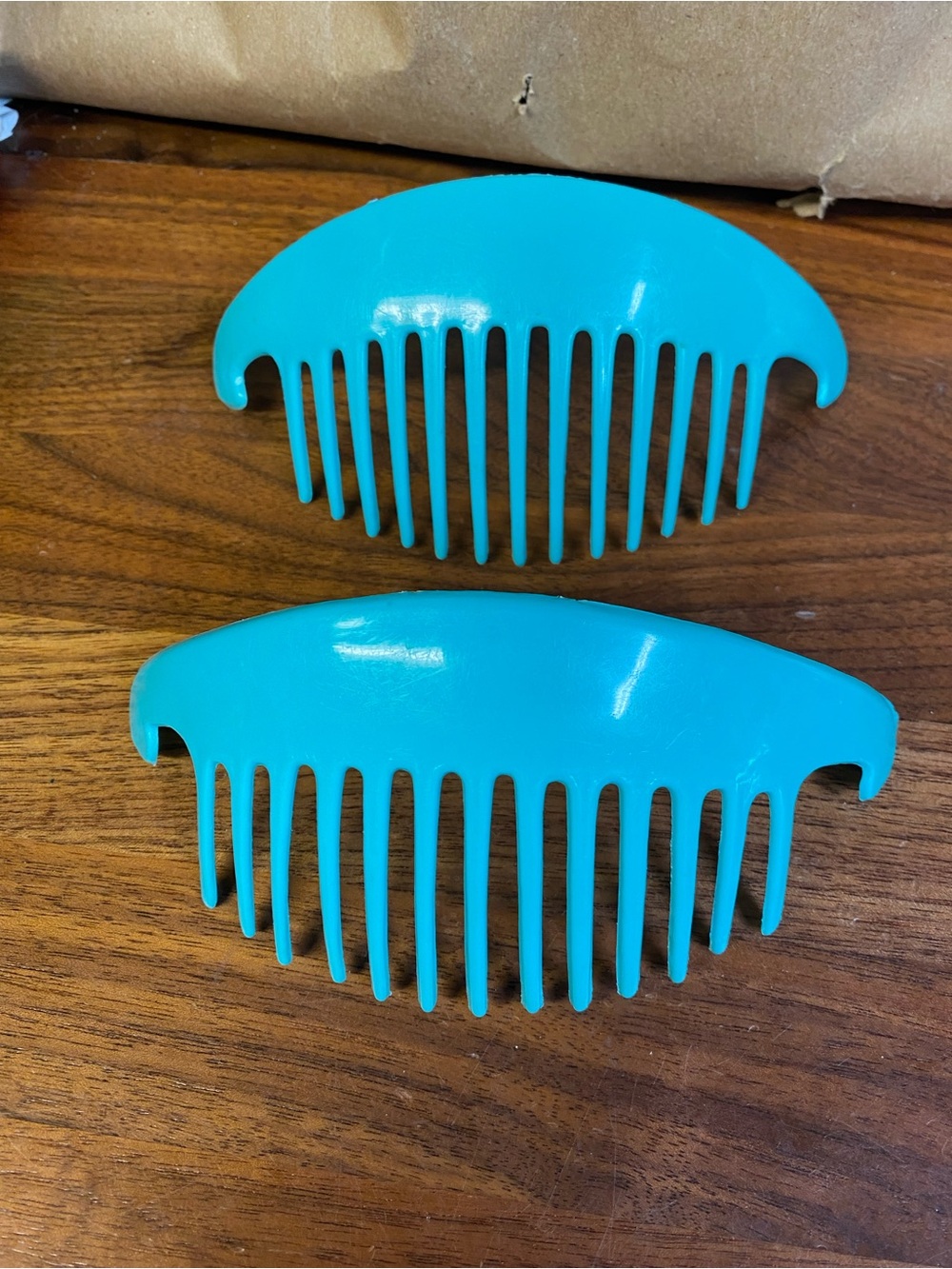 Vintage TZERS Like Hair Cincher Clip Banana Combs 2 Large 6” Turquoise